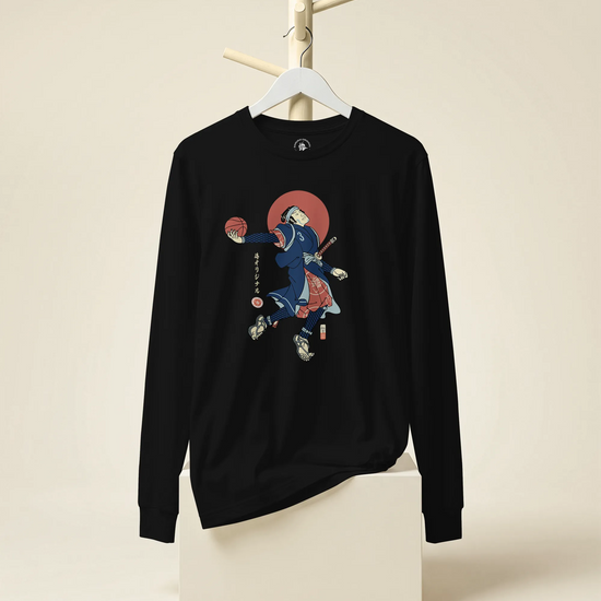 Samurai Basketball Player 4 Sport Ukiyo-e Unisex Long Sleeve Tee - Samurai Original