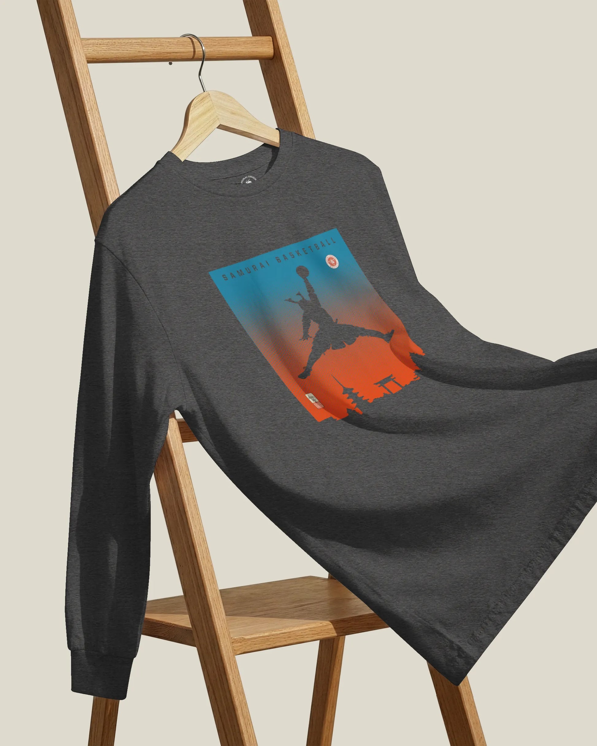 Samurai Basketball Ukiyo-e Unisex Long Sleeve Tee - Samurai Original
