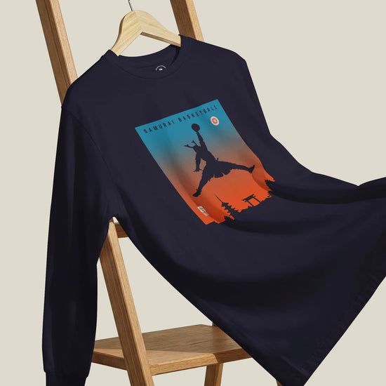 Samurai Basketball Ukiyo-e Unisex Long Sleeve Tee - Samurai Original