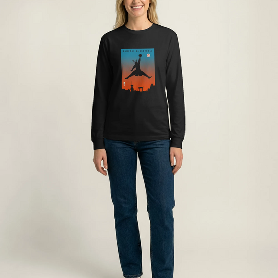Samurai Basketball Ukiyo-e Unisex Long Sleeve Tee - Samurai Original