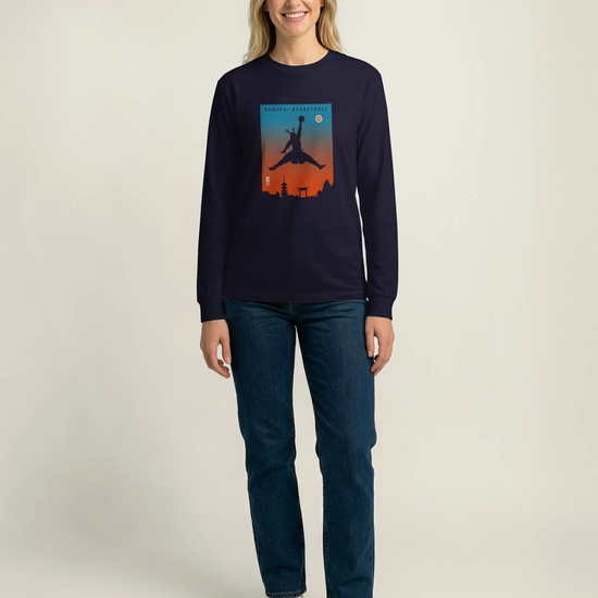 Samurai Basketball Ukiyo-e Unisex Long Sleeve Tee - Samurai Original