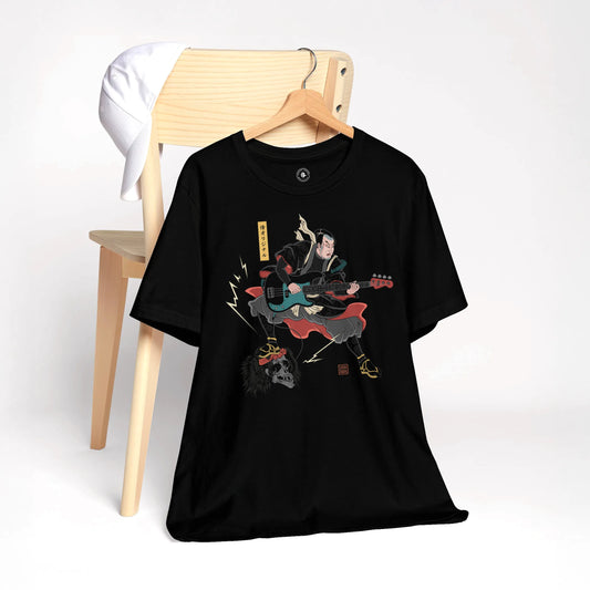 Samurai Bassist Japanese Ukiyo-e Unisex organic t-shirt No.8