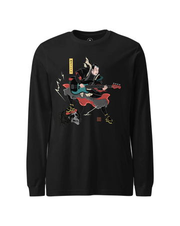 Samurai Bassist Japanese Ukiyo-e Unisex Long Sleeve Tee No.8