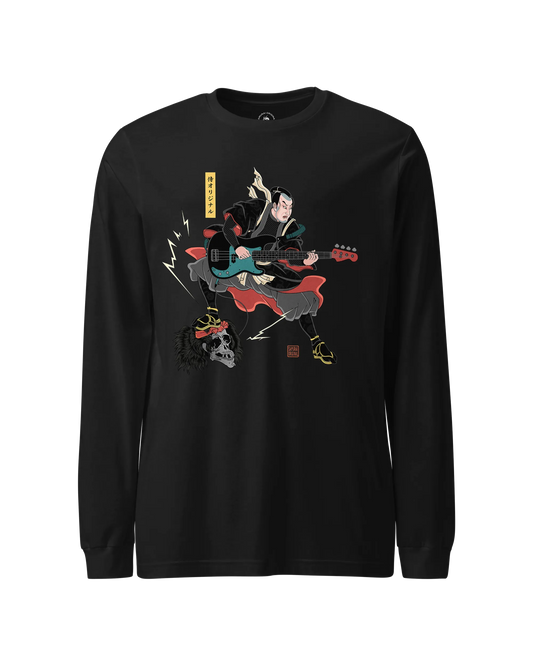 Samurai Bassist Japanese Ukiyo-e Unisex Long Sleeve Tee No.8