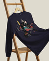 Samurai Bassist Japanese Ukiyo-e Unisex Long Sleeve Tee No.8