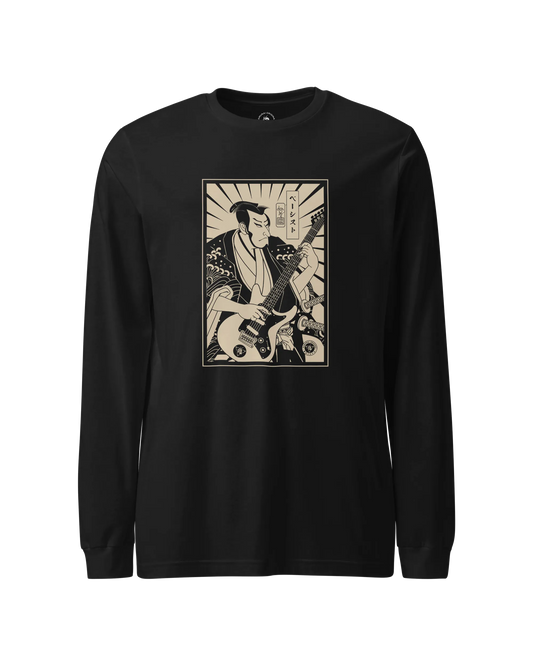 Samurai Bassist Music Ukiyo-e Unisex Long Sleeve Tee No.2