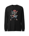 Samurai Bassist Player 4 Music Ukiyo-e Unisex Long Sleeve Tee Black - Samurai Original