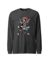 Samurai Bassist Player 4 Music Ukiyo-e Unisex Long Sleeve Tee Dark Grey Heather - Samurai Original