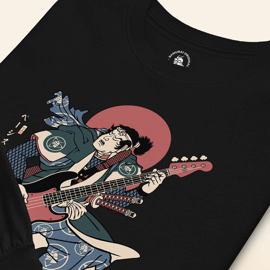 Samurai Bassist Player 4 Music Ukiyo-e Unisex Long Sleeve Tee - Samurai Original