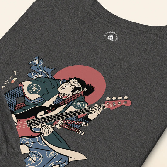 Samurai Bassist Player 4 Music Ukiyo-e Unisex Long Sleeve Tee - Samurai Original