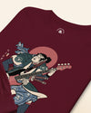 Samurai Bassist Player 4 Music Ukiyo-e Unisex Long Sleeve Tee - Samurai Original