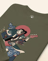 Samurai Bassist Player 4 Music Ukiyo-e Unisex Long Sleeve Tee - Samurai Original