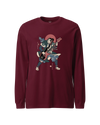 Samurai Bassist Player 4 Music Ukiyo-e Unisex Long Sleeve Tee Maroon - Samurai Original