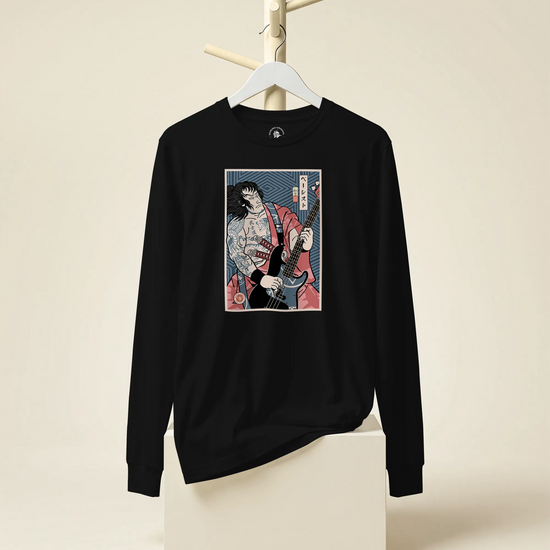 Samurai Bassist Player 5 Music Ukiyo-e Unisex Long Sleeve Tee - Samurai Original