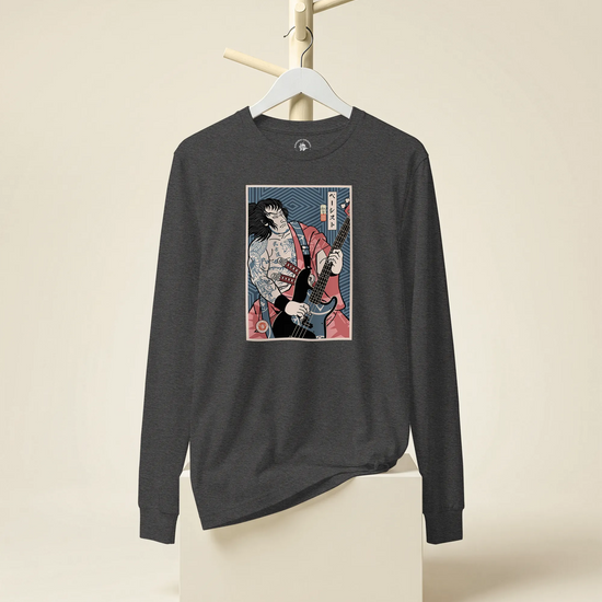 Samurai Bassist Player 5 Music Ukiyo-e Unisex Long Sleeve Tee - Samurai Original