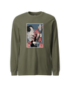 Samurai Bassist Player 5 Music Ukiyo-e Unisex Long Sleeve Tee Military Green - Samurai Original