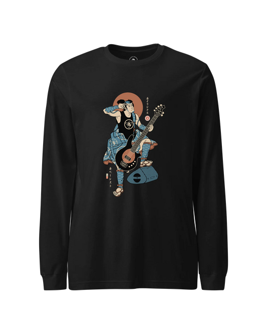 Samurai Bassist Music Ukiyo-e Unisex Long Sleeve Tee No.6