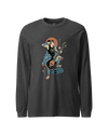 Samurai Bassist Music Ukiyo-e Unisex Long Sleeve Tee No.6 Dark Grey Heather - Samurai Original