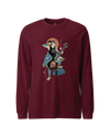 Samurai Bassist Music Ukiyo-e Unisex Long Sleeve Tee No.6 Maroon - Samurai Original