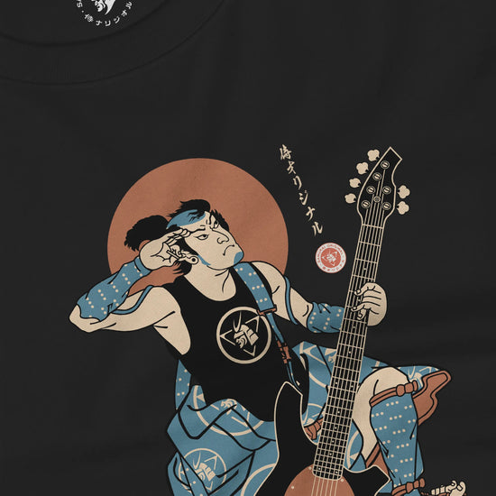 Samurai Bassist Music Ukiyo-e Unisex Long Sleeve Tee No.6 - Samurai Original