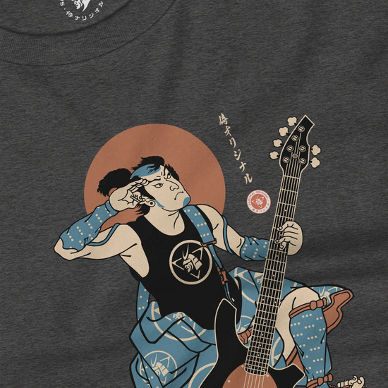 Samurai Bassist Music Ukiyo-e Unisex Long Sleeve Tee No.6 - Samurai Original