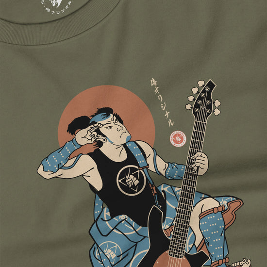 Samurai Bassist Music Ukiyo-e Unisex Long Sleeve Tee No.6 - Samurai Original