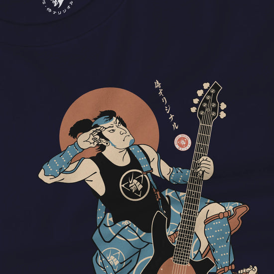 Samurai Bassist Music Ukiyo-e Unisex Long Sleeve Tee No.6 - Samurai Original