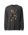 Samurai Bassist Player 7 Music Ukiyo-e Unisex Long Sleeve Tee Dark Grey Heather - Samurai Original