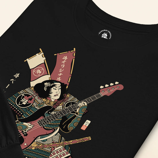 Samurai Bassist Player 7 Music Ukiyo-e Unisex Long Sleeve Tee - Samurai Original