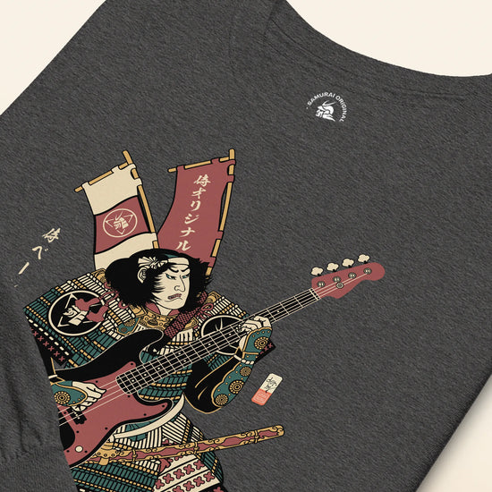 Samurai Bassist Player 7 Music Ukiyo-e Unisex Long Sleeve Tee - Samurai Original