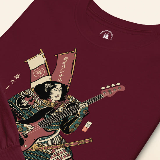 Samurai Bassist Player 7 Music Ukiyo-e Unisex Long Sleeve Tee - Samurai Original
