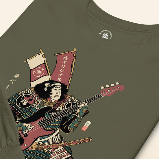 Samurai Bassist Player 7 Music Ukiyo-e Unisex Long Sleeve Tee - Samurai Original