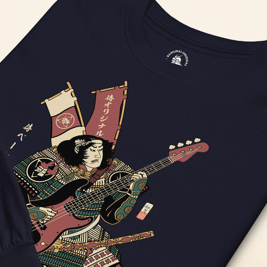 Samurai Bassist Player 7 Music Ukiyo-e Unisex Long Sleeve Tee - Samurai Original