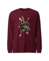 Samurai Bassist Player 7 Music Ukiyo-e Unisex Long Sleeve Tee Maroon - Samurai Original