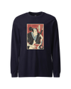 Samurai Bassist Music Ukiyo-e Unisex Long Sleeve Tee Navy - Samurai Original