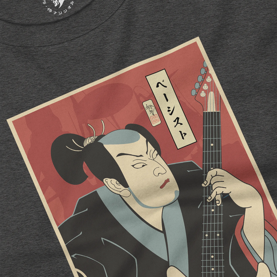 Samurai Bassist Music Ukiyo-e Unisex Long Sleeve Tee - Samurai Original