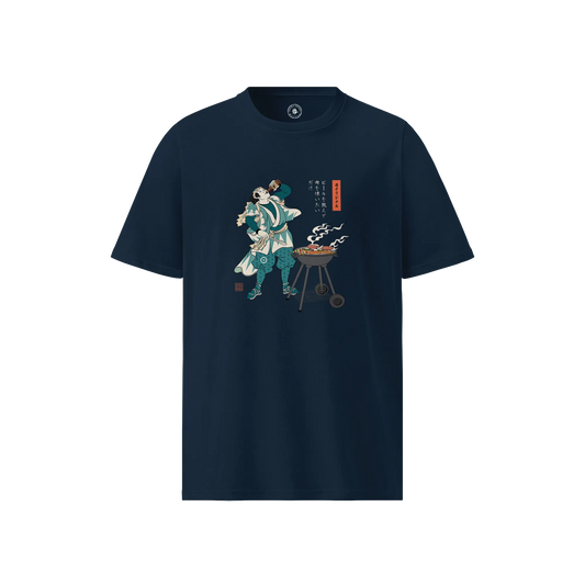 Samurai Beer BBQ Ukiyo-e Unisex organic t-shirt