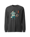 Samurai Beer and BBQ Japanese Ukiyo-e Unisex Long Sleeve Tee No.2 Dark Grey Heather - Samurai Original