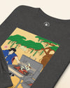 Samurai BBQ Barbecue Ukiyo-e Unisex Long Sleeve Tee
