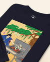 Samurai BBQ Barbecue Ukiyo-e Unisex Long Sleeve Tee