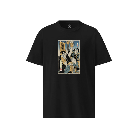 Samurai Beer Oktoberfest Ukiyo-e Unisex organic t-shirt No.2