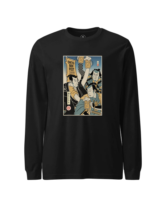 Samurai Beer Oktoberfest Ukiyo-e Unisex Long Sleeve Tee No.2