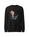 Samurai Bicycle Racing Ukiyo-e Unisex Long Sleeve Tee Black - Samurai Original