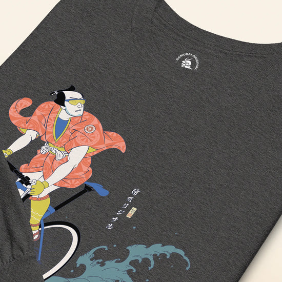 Samurai Bicycle Racing Ukiyo-e Unisex Long Sleeve Tee - Samurai Original