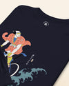 Samurai Bicycle Racing Ukiyo-e Unisex Long Sleeve Tee - Samurai Original