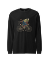 Samurai Bicycle Race Sport Ukiyo-e Unisex Long Sleeve Tee Black - Samurai Original