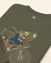 Samurai Bicycle Race Sport Ukiyo-e Unisex Long Sleeve Tee - Samurai Original