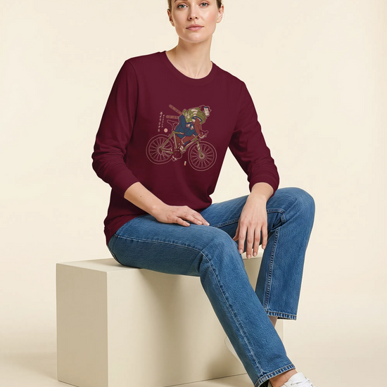 Samurai Bicycle Race Sport Ukiyo-e Unisex Long Sleeve Tee - Samurai Original
