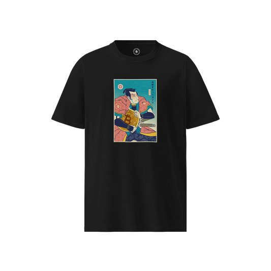 Samurai Bitcoin Mining Ukiyo-e Unisex organic t-shirt