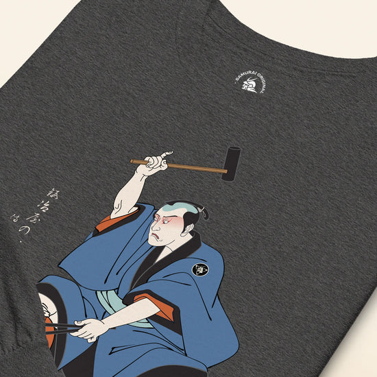Samurai Blacksmith Swords Japanese Ukiyo-e Unisex Long Sleeve Tee - Samurai Original